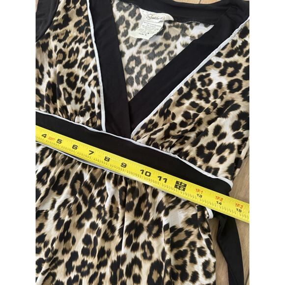 Speechless Y2K Babydoll Empire Waist Leopard Print Sleeveless Tie Back Top Sz S - Picture 6 of 12